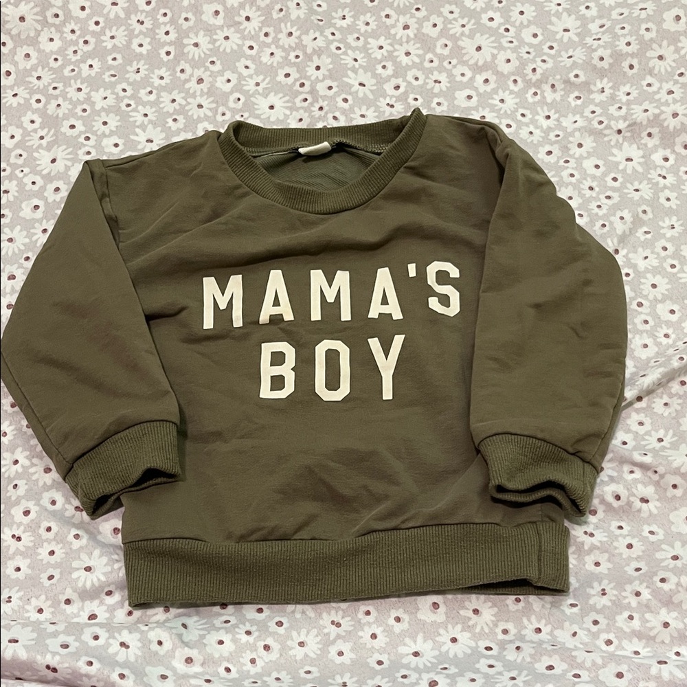 Mama's Boy Kids Sweatshirt - Olive Green